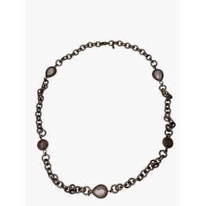 Boccadamo Bronze Italy Necklace Chunky Chain Faceted Quartz Boho Runway Signed